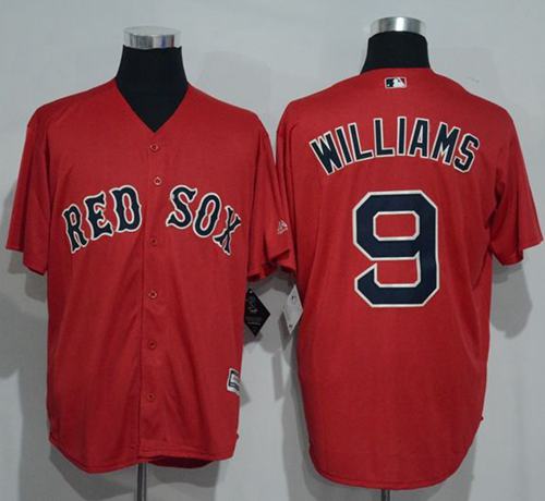 Red Sox #9 Ted Williams Red New Cool Base Stitched MLB Jersey